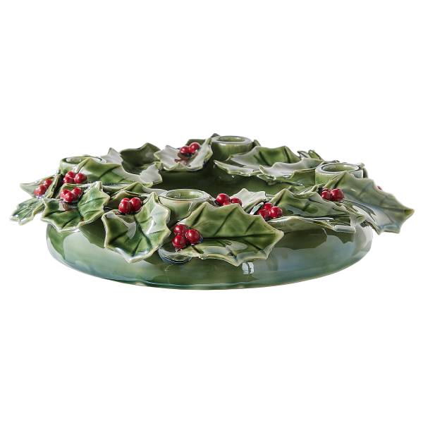 Adventskranz ILEX - Steinzeug - Grün