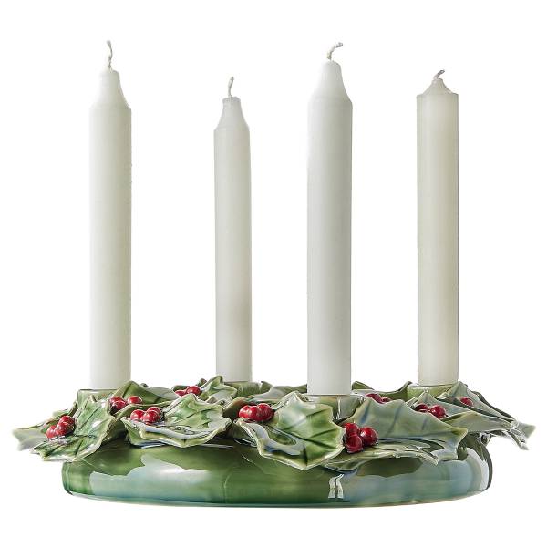 Adventskranz ILEX - Steinzeug - Grün