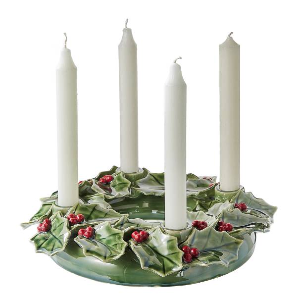 Adventskranz ILEX - Steinzeug - Grün