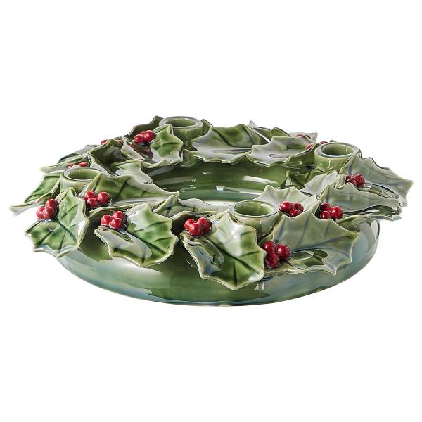 Adventskranz ILEX - Steinzeug - Grün