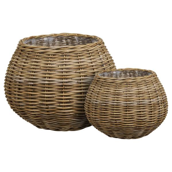 Pflanzkorb-Set Dilrai 2-teilig - Rattan