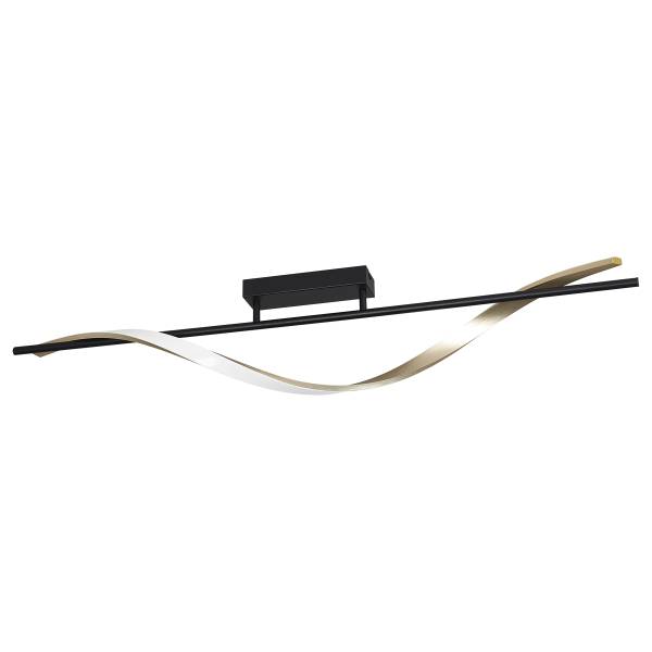 LED-Deckenleuchte Conaprato - Aluminium / Stahl - Schwarz / Messing - 1-flammig