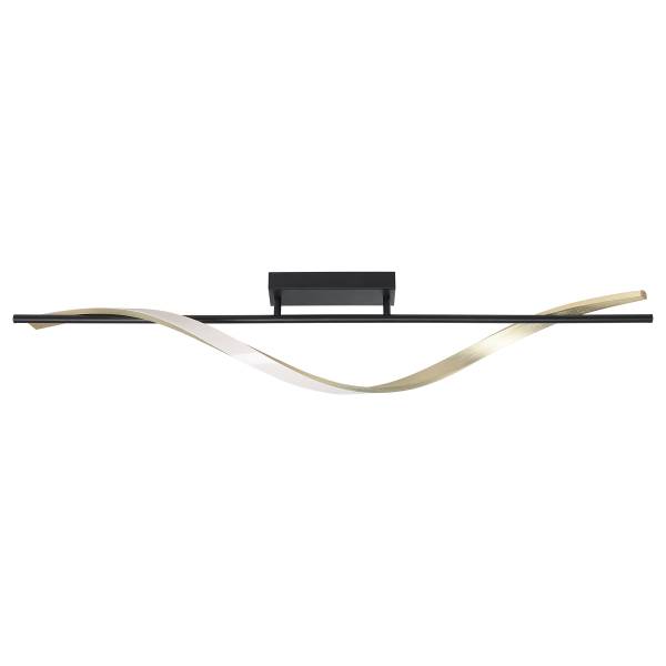 LED-Deckenleuchte Conaprato - Aluminium / Stahl - Schwarz / Messing - 1-flammig