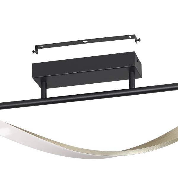 LED-Deckenleuchte Conaprato - Aluminium / Stahl - Schwarz / Messing - 1-flammig