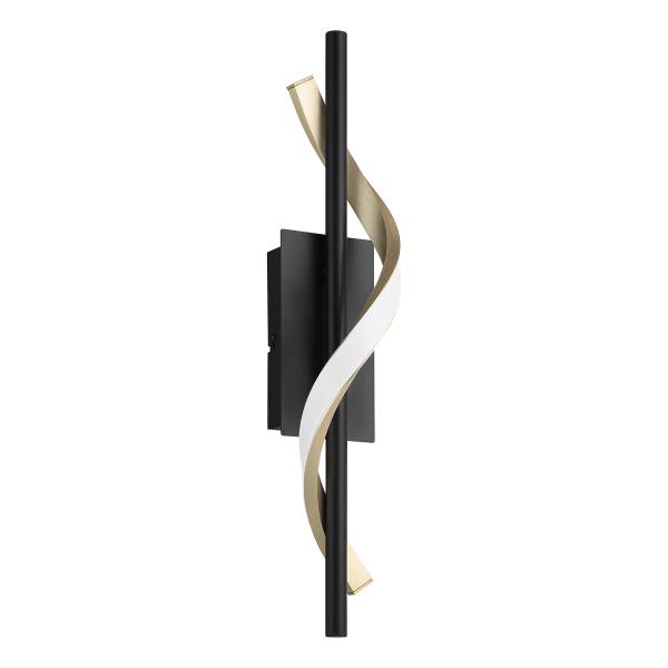 LED-Wandleuchte Conaprato - Aluminium / Stahl - Schwarz / Messing - 1-flammig
