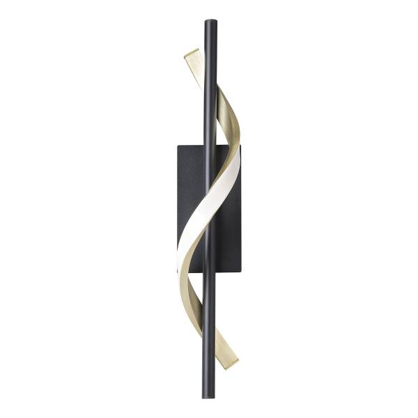 LED-Wandleuchte Conaprato - Aluminium / Stahl - Schwarz / Messing - 1-flammig