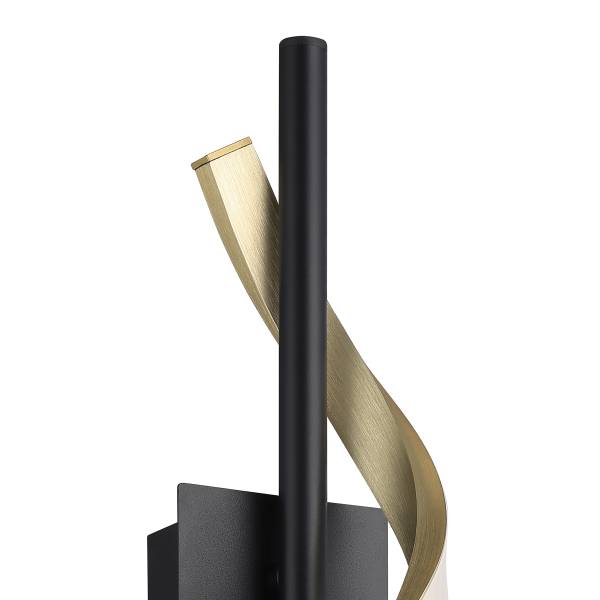 LED-Wandleuchte Conaprato - Aluminium / Stahl - Schwarz / Messing - 1-flammig
