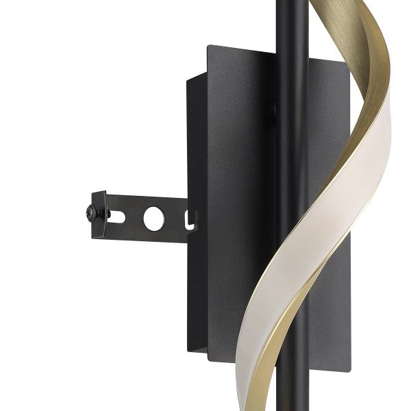 LED-Wandleuchte Conaprato - Aluminium / Stahl - Schwarz / Messing - 1-flammig
