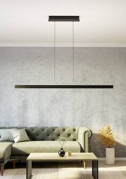LED-Pendelleuchte Ciggiano - Aluminium / Stahl - 1-flammig - Schwarz