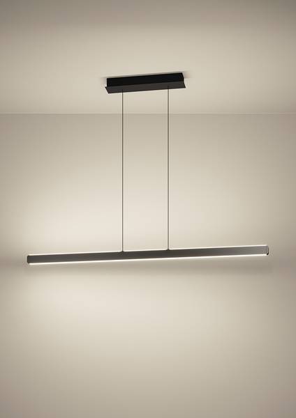 LED-Pendelleuchte Ciggiano - Aluminium / Stahl - 1-flammig - Schwarz