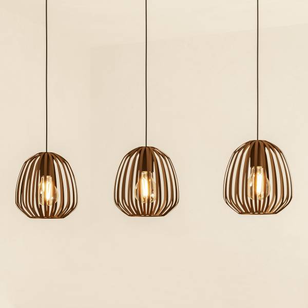 Pendelleuchte Espinal Typ B - Stahl - Bronze - 3-flammig