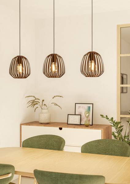Pendelleuchte Espinal Typ B - Stahl - Bronze - 3-flammig