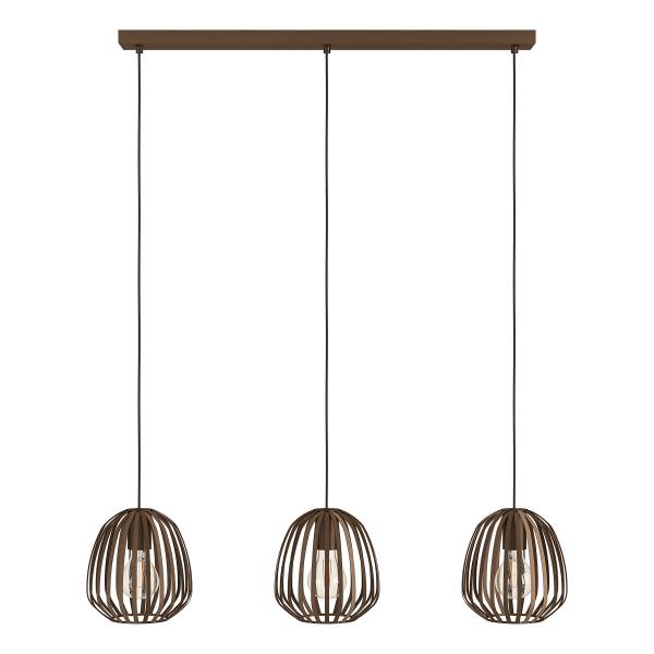 Pendelleuchte Espinal Typ B - Stahl - Bronze - 3-flammig