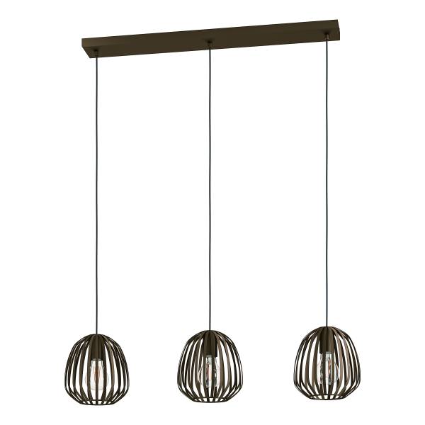 Pendelleuchte Espinal Typ B - Stahl - Bronze - 3-flammig