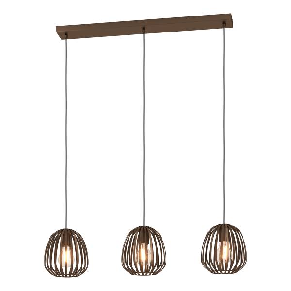 Pendelleuchte Espinal Typ B - Stahl - Bronze - 3-flammig