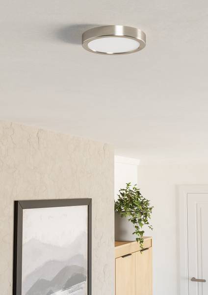 LED-Deckenleuchte Fueva 6 Rund - Kunststoff - 1-flammig - Silber - Durchmesser: 17 cm