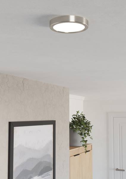 LED-Deckenleuchte Fueva 6 Rund - Kunststoff - 1-flammig - Silber - Durchmesser: 17 cm