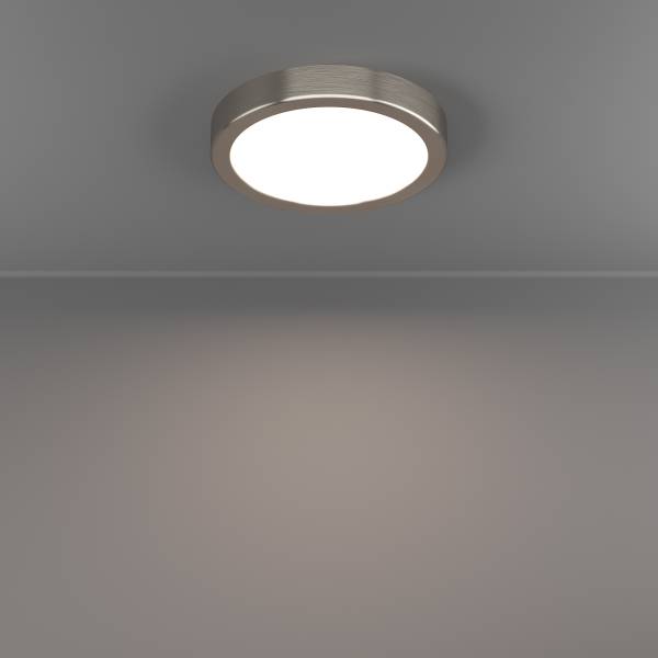 LED-Deckenleuchte Fueva 6 Rund - Kunststoff - 1-flammig - Silber - Durchmesser: 17 cm
