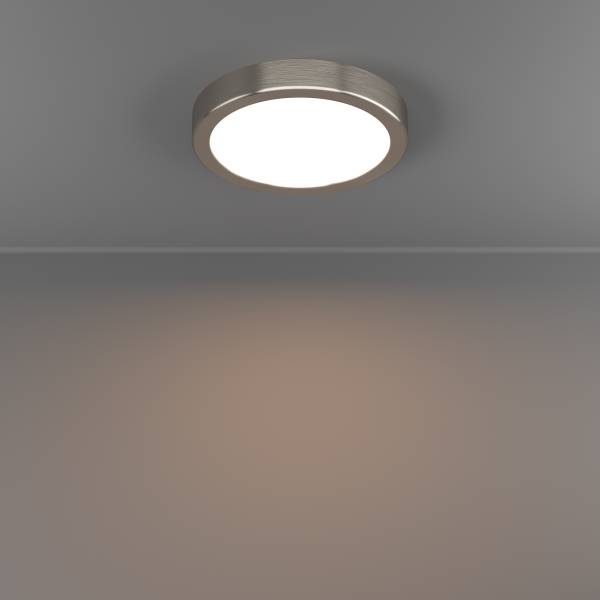 LED-Deckenleuchte Fueva 6 Rund - Kunststoff - 1-flammig - Silber - Durchmesser: 17 cm