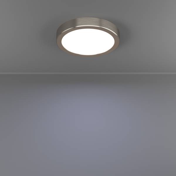 LED-Deckenleuchte Fueva 6 Rund - Kunststoff - 1-flammig - Silber - Durchmesser: 17 cm