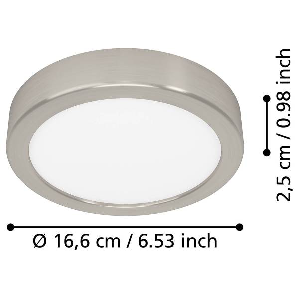 LED-Deckenleuchte Fueva 6 Rund - Kunststoff - 1-flammig - Silber - Durchmesser: 17 cm