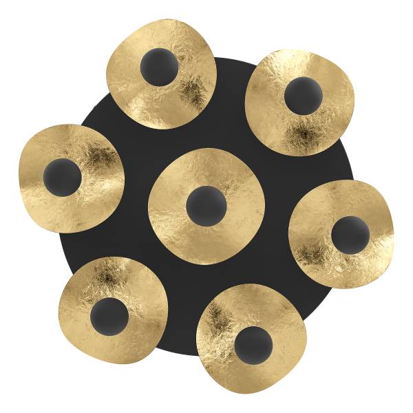 LED-Deckenleuchte Dracera - Stahl - Schwarz / Gold - 7-flammig
