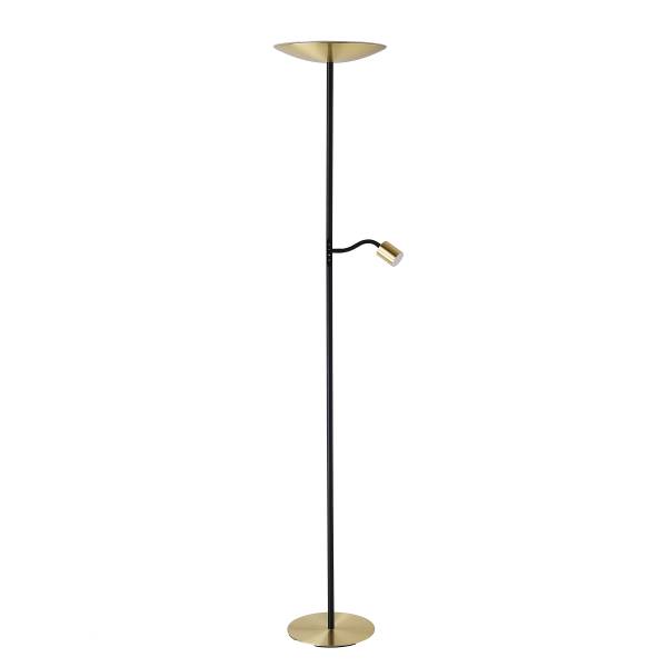 LED-Stehleuchte Conivarino - Stahl - 2-flammig - Schwarz / Messing