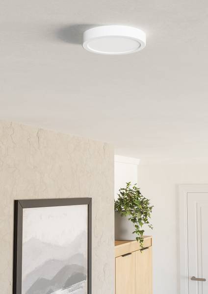 LED-Deckenleuchte Fueva 6 Rund - Kunststoff - 1-flammig - Weiß - Durchmesser: 17 cm