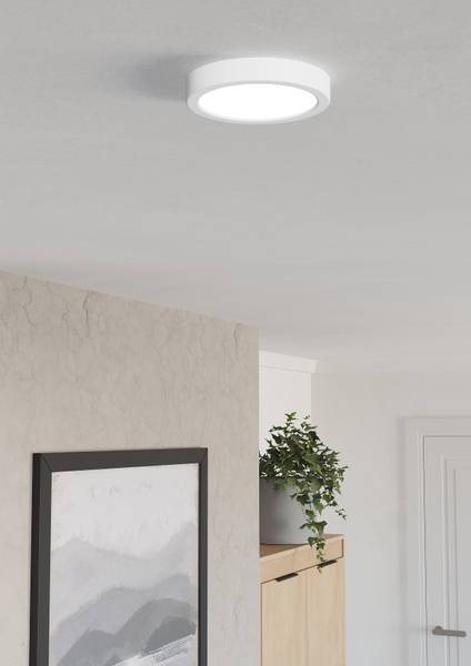 LED-Deckenleuchte Fueva 6 Rund - Kunststoff - 1-flammig - Weiß - Durchmesser: 17 cm