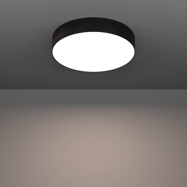 LED-Deckenleuchte Gallizzi-Z - Kunststoff - 1-flammig - Schwarz - Durchmesser: 39 cm