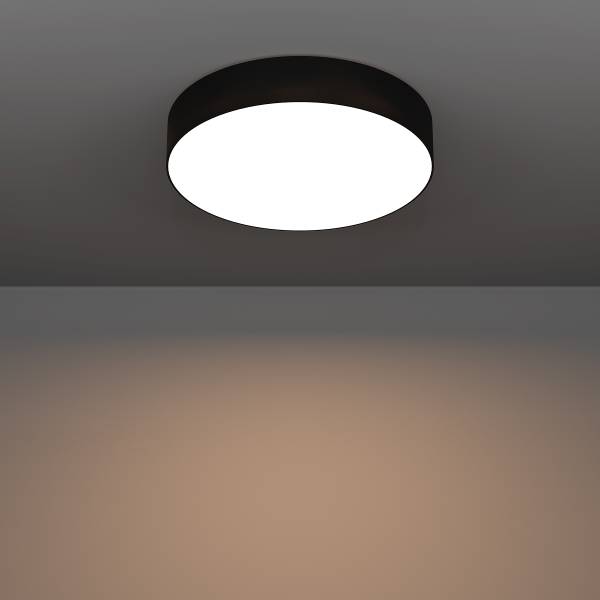 LED-Deckenleuchte Gallizzi-Z - Kunststoff - 1-flammig - Schwarz - Durchmesser: 39 cm