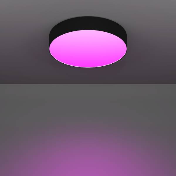 LED-Deckenleuchte Gallizzi-Z - Kunststoff - 1-flammig - Schwarz - Durchmesser: 39 cm