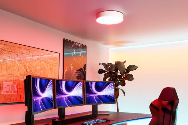 LED-Deckenleuchte Gallizzi-Z - Kunststoff - 1-flammig - Weiß - Durchmesser: 39 cm