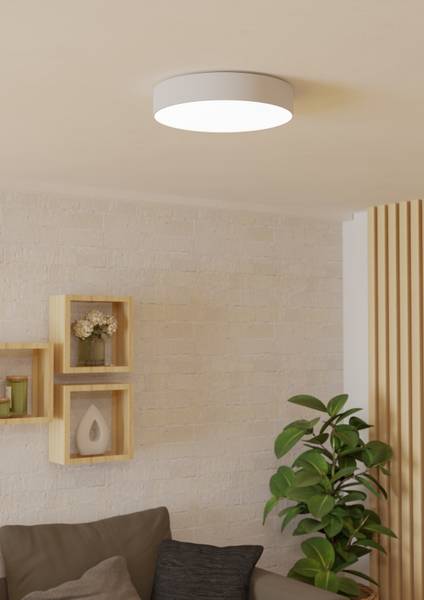 LED-Deckenleuchte Gallizzi-Z - Kunststoff - 1-flammig - Weiß - Durchmesser: 39 cm