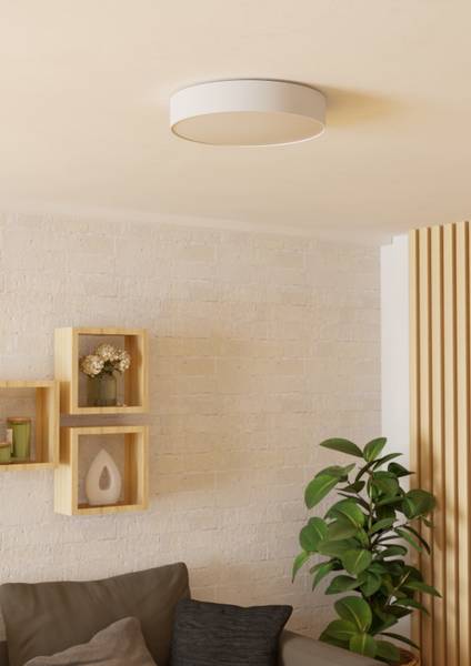 LED-Deckenleuchte Gallizzi-Z - Kunststoff - 1-flammig - Weiß - Durchmesser: 39 cm