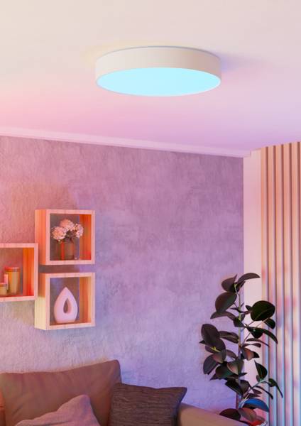 LED-Deckenleuchte Gallizzi-Z - Kunststoff - 1-flammig - Weiß - Durchmesser: 49 cm