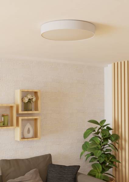 LED-Deckenleuchte Gallizzi-Z - Kunststoff - 1-flammig - Weiß - Durchmesser: 49 cm