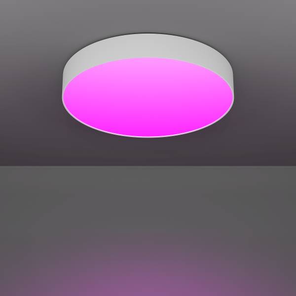 LED-Deckenleuchte Gallizzi-Z - Kunststoff - 1-flammig - Weiß - Durchmesser: 49 cm