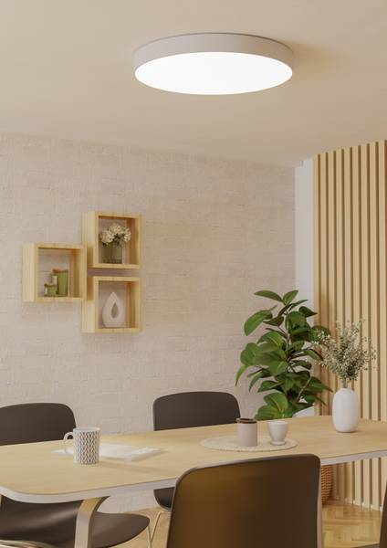 LED-Deckenleuchte Gallizzi-Z - Kunststoff - 1-flammig - Weiß - Durchmesser: 69 cm