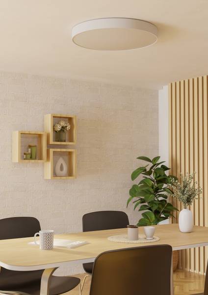 LED-Deckenleuchte Gallizzi-Z - Kunststoff - 1-flammig - Weiß - Durchmesser: 69 cm