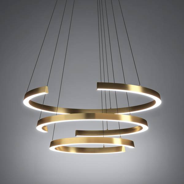LED-Pendelleuchte Labonete - Aluminium / Stahl - Gold - Flammenanzahl: 3