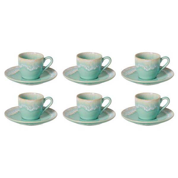 Kaffeetassen Taormina 6er-Set - Keramik - Aqua