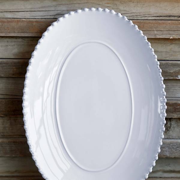 Servierplatte Pearl Typ B - Keramik - Weiß
