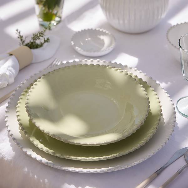 Suppenteller Pearl 6er-Set - Keramik - Pistaziengrün