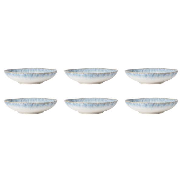 Pastateller Brisa 6er-Set - Keramik - Weiß / Blau