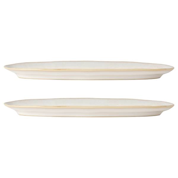 Servierplatte Brisa 2er-Set - Keramik - Weiß / Beige