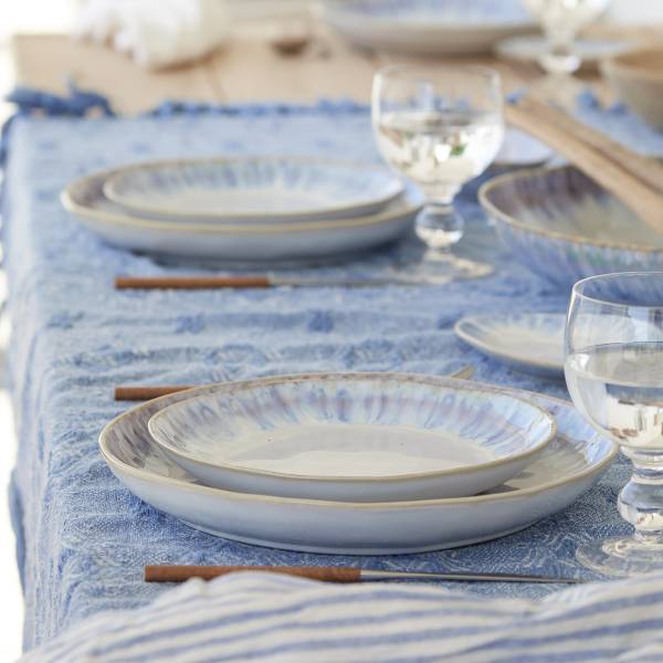 Speiseteller Brisa Typ A 6er-Set - Keramik - Weiß / Blau
