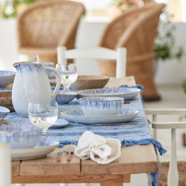 Speiseteller Brisa Typ A 6er-Set - Keramik - Weiß / Blau