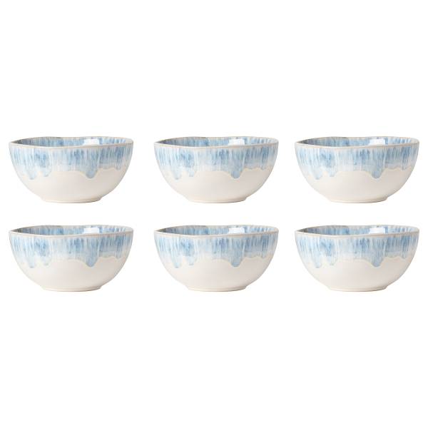 Suppenschale Brisa 6er-Set - Keramik - Weiß / Blau