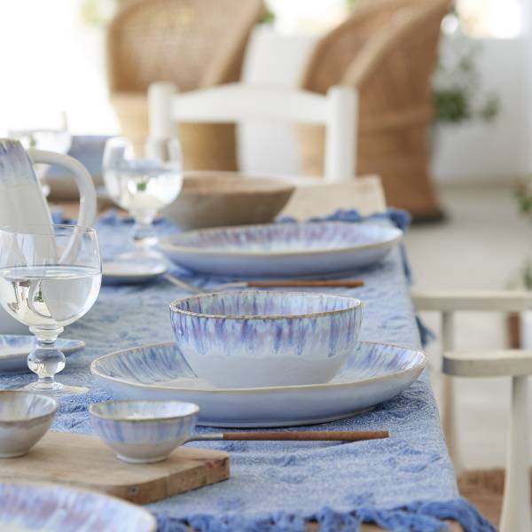 Suppenschale Brisa 6er-Set - Keramik - Weiß / Blau